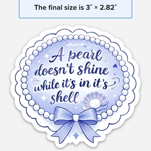 Periwinkle Quote Sticker - Decorative Script - Picture 4 of 4